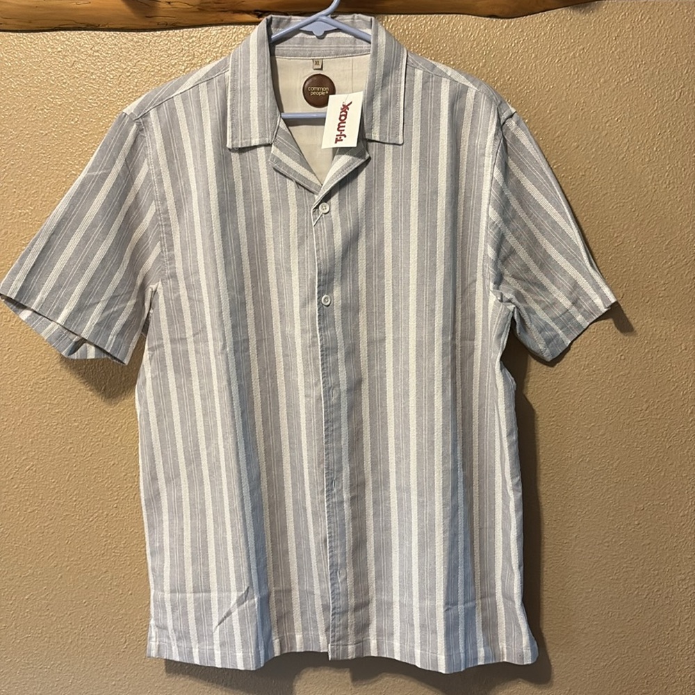 Common People Blue and White Striped Shirt